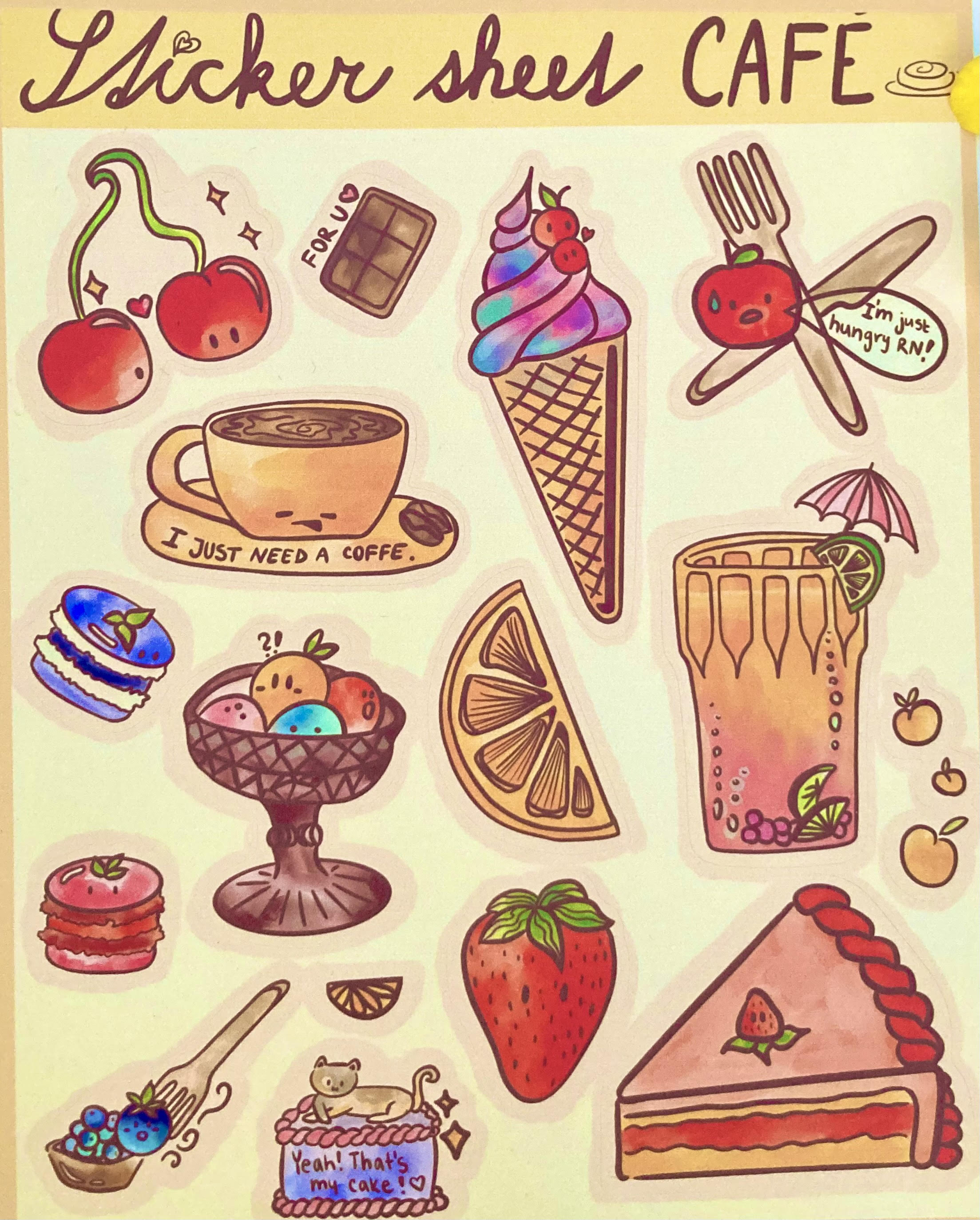 Sticker sheet CAFÉ